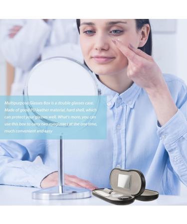 Buy CNZON Double-Sided Portable 2-in-1 Contact Lens & Glasses Case with Mirror Tweezers & Leak-Proof Solution Bottles - Perfect for Travel - Buy Online on GoSupps.com