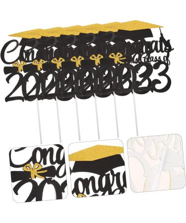 BESTonZON 6pcs 2023 Graduation Cake Decorating cake letters cupcake decorating graduation party favors class a customs 2022 graduation cake picks class of 2022 Glitter paper make up Ornament As Shown 15x14.3cm - Buy Online on GoSupps.com
