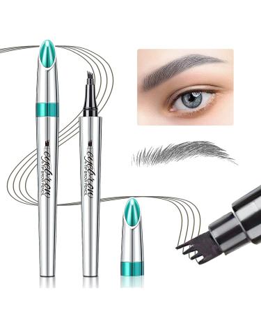 Eyebrow Pencil Eyebrow Microblading Pen - Eye Makeup Eyebrow Pen Micro 4 Point Brow Pen Lift & Snatch Eyebrow Microblading Pen Long-Lasting Waterproof Natural Eyebrow Hair (Gray) 05Gray