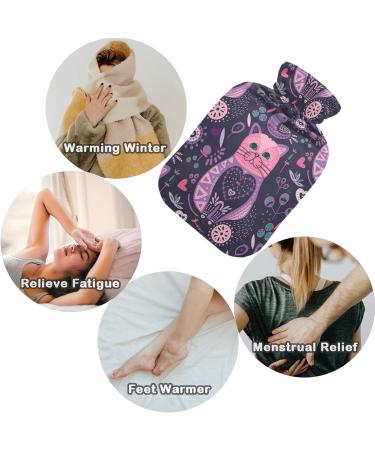 Naanle Purple Cats Hot Water Bottle - 1L Transparent for Warm & Cold Therapy Pain Relief for Head Hands & Feet - Buy Online on GoSupps.com