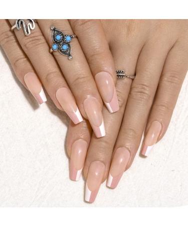 Sethexy French Coffin False Fingernails - 24 Glossy Acrylic Press-On Nail Tips for Women & Girls - Buy Online on GoSupps.com
