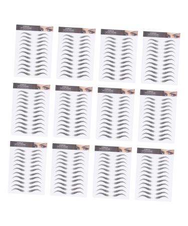 Abaodam 12 Sheets waterproof eyebrow stickers makeup stickers eyebrow stencils False Eyebrows Cosmetics edge