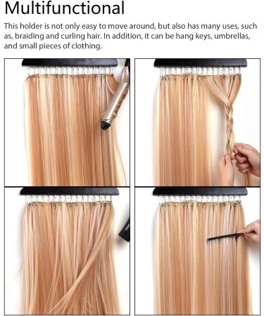 Buyoget Hair Extensions Holder Rack 1PC Black Wood Metal Hair Extension Hanger Holder for Styling Braiding Washing #1 Black - Buy Online on GoSupps.com