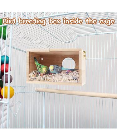 GINDOOR Parakeet Nesting Box - Natural Wood Breeding House for Small Birds - Buy Online on GoSupps.com
