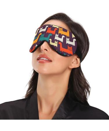 Haskirky Light Blocking Eye Mask for Deep Sleep | Adjustable for Men and Women | Ideal for Travel, Meditation, and Office | Breathable and Comfortable | Colorful Cats Design - Buy Online on GoSupps.com