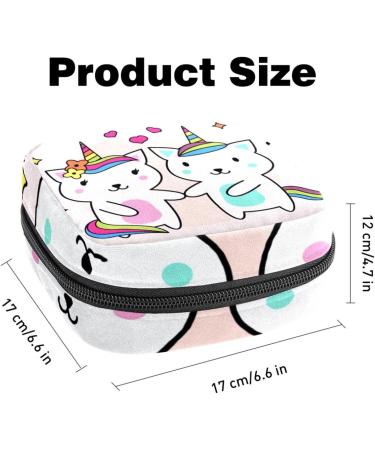 Sweet Unicorn Cat Storage Bag | Large Menstrual Cup & Bandage Organizer for Women | Zippered Multicolored Insert Bags for Tampons Panty Liners & Period Essentials - Buy Online on GoSupps.com