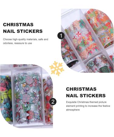 10 Sheets Christmas Nail Art Stickers Decorative Stickers Santa Stickers Xmas Nail Stickers Snowflake Nail Art Stickers Christmas Tree Nail Stickers Nail Decals Halloween Filler - Buy Online on GoSupps.com
