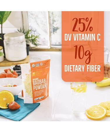 Organic Baobab Powder with Electrolytes, Iron, and Vitamin C - 6 oz - Buy Online on GoSupps.com