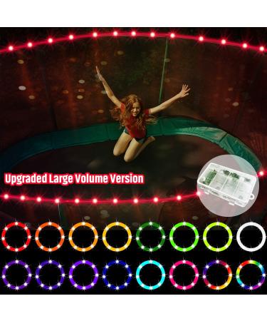 Upgraded Large Volume Version LED Trampoline Lights,Remote Control Trampoline Rim LED Light for Trampoline, C Battery Box, 16 Color Change, Waterproof, Bright to Play at Night Outdoors 14FT
