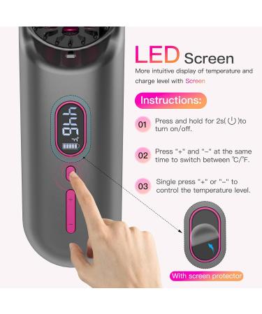 Cordless Hair Straightener Brush | iTayga Portable 2-in-1 Negative Ion Hair Comb - USB Rechargeable Travel Size Grey - Buy Online on GoSupps.com