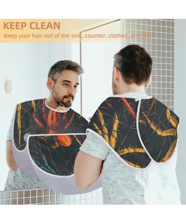 Colorful Beard Bib Apron - Men's Shaving Hair Catcher | Perfect Father's Day Gift with 2 Suction Cups - Buy Online on GoSupps.com