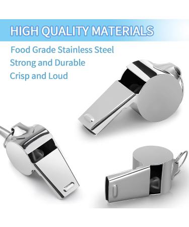 Stainless Steel Whistle Set - 2 Loud Clear Referee Whistles with Lanyard for Sports Dog Training & Education - Buy Online on GoSupps.com