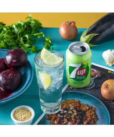 7up Lemon Lime No Sugar Free Cans 330ml (24) - Buy Online on GoSupps.com