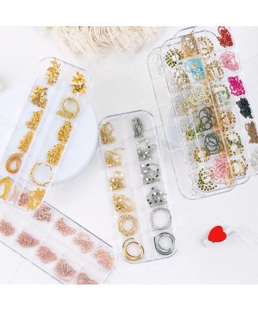Nail Art Metal Rivet Chains Mixed Design DIY Nail Decoration Accessories 12 Grids for Women Style2 Nail Art Decorations Chains - Buy Online on GoSupps.com
