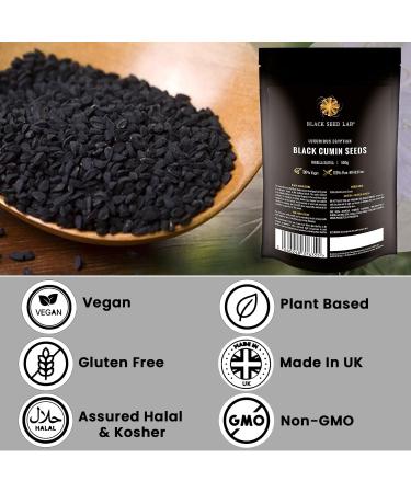 Luxurious Black Cumin Seeds 500g - Sourced Eqyptian Nigella Sativa Seeds | Packed in Refillable Pouch - Improve Overall Wellbeing | Made by BLACK SEED LAB in UK - Buy Online on GoSupps.com