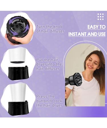 Adjustable Hair Diffuser for Curly Hair - Universal Attachment for 1.4-2.6 Inch Dryers - Ideal for Fine, Thick, Natural, and Frizzy Hair - Professional Salon Tool in Black - Buy Online on GoSupps.com