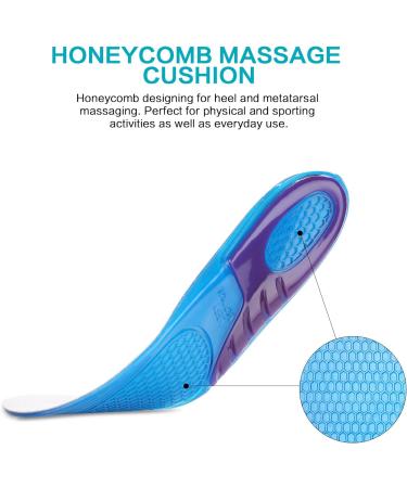 Moiso Gel Insoles - Comfort Massage Orthopedic Arch Support for Walking & Running | Unisex Blue Insoles - Buy Online on GoSupps.com
