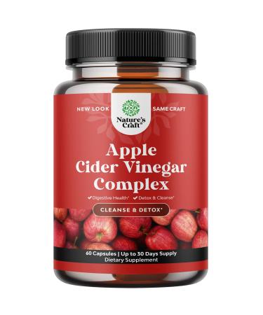Potent Apple Cider Vinegar Capsules  ACV Pills Nutritional Supplements for Digestive Health with Natural Cleansing and Size Reducing Formula for Women and Men Designed to Help You Reach Your Goal