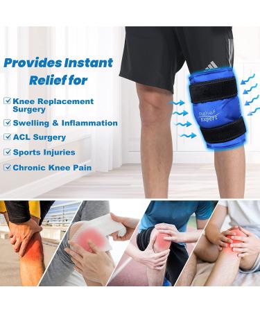 Relief Expert XL Knee Ice Pack Wrap Around Entire Knee After Surgery  Large Reusable Ice Pack for Injuries  Knee Replacement Surgery  Swelling and ACL Royal Blue - Buy Online on GoSupps.com