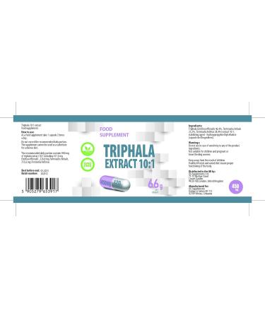 Triphala Extract 10:1 (4500mg) 120 Vegan Capsules | High Strength Supplement | AGROLAB Germany Certified | Gluten & GMO Free - Buy Online on GoSupps.com