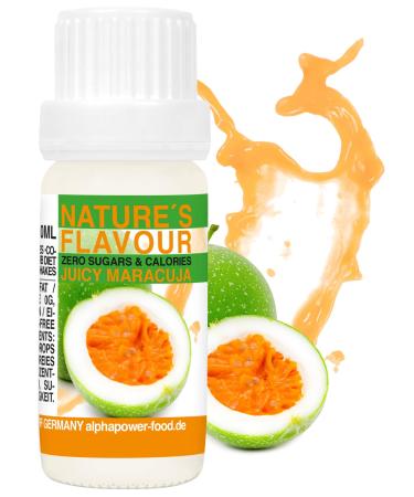 Flavor drops maracuja flavdrops i 100% natural food aroma i taste drops without calories & sugar i baking aromas taste for water curd 100% natural maracuja aroma flavor drops 10 ml (1 Pack)