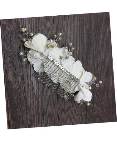 Angoily Flower Side Comb Bridal Side Combs Bride White Headgear Hair - Buy Online on GoSupps.com