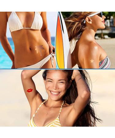 315 Pieces Tanning Stickers Self-Adhesive Body Stickers for Sunbathing | 7 Designs: Heart Lips Butterflies & Dolphins - Buy Online on GoSupps.com