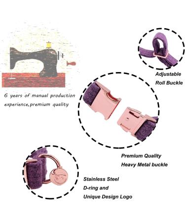 Dogwong Violet Dog Collar with Removable Fly - Adjustable Gift for Small to X-Large Dogs Perfect for Girls - Pack of 1 - Buy Online on GoSupps.com