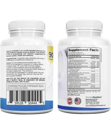 Immuno Complete an Immune Support Supplement with Vitamin C D Zinc Magnesium Elderberry and 10 More Synergistic Ingredients for Immune Support (1) - Buy Online on GoSupps.com