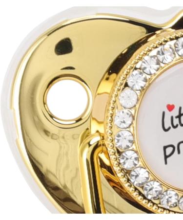 Hyuduo Little Prince Golden Bling Baby Pacifier - Rhinestones BPA Free Luxury Newborn Pacifier for 6-18 Months - Buy Online on GoSupps.com