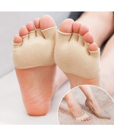 3 Pairs Cotton Half Insoles Pads Cushion Metatarsal Sore Forefoot Support Toe Socks