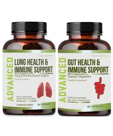 Lung Health & Immune Support Supplement - Lung Cleanse and Detox With Immunity Vitamins For Better Lungs Immune Defense Clear Lungs & Deep Breathing Including Quercetin & Cordyceps.Two Months Supply