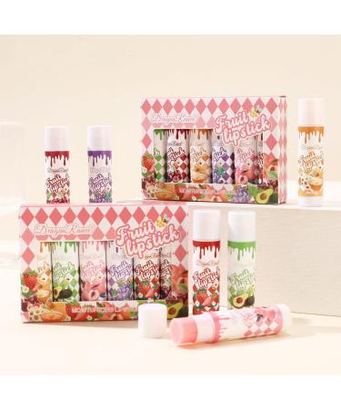 Pakivs 6 Pcs Fruit-flavored Lipstick Set Hydrating Tinted Lip Balm Moisturizing Lipstick Lip Balm Bulk Lip Care Makeup - Buy Online on GoSupps.com