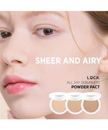 Lock N' Tap All Day Sebumless Powder Pact 01 Light Beige - Silky Finish, Long Lasting Sebum Control, Sun Protection - 0.35oz./10g - Buy Online on GoSupps.com
