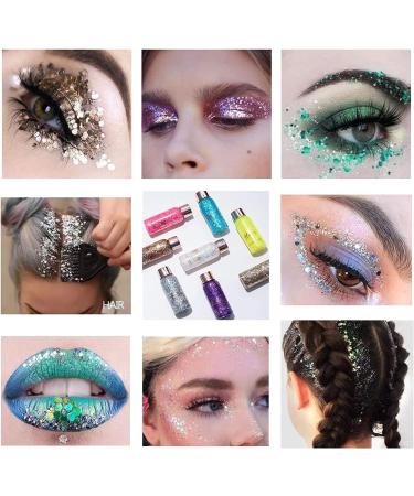 Body Glitter Gel Face Glitter Mermaid Chunky Glitter Hair Glitter Body Festival Glitter Eyeshadow Sequins Glitter for Face Body Eye Hair Nails Makeup Long Lasting Sparkling(Yellow) 105#Yellow - Buy Online on GoSupps.com