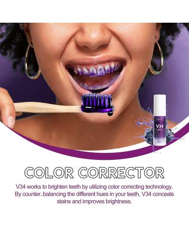 Purple Teeth Whitening Toothpaste Duo for Sensitive Teeth - Stain Yellow Removal & Color Corrector - Travel Friendly - Buy Online on GoSupps.com