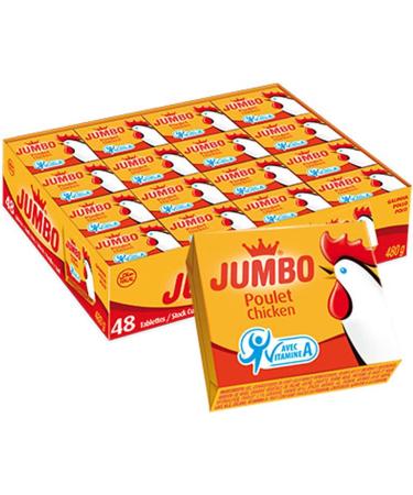 Jumbo Poulet Lot de 48 cubes de bouillon de poulet de 10 g Cubes de soupe au poulet de qualit sup rieure Assaisonnement facile des plats | Go t intense sans colorants artificiels avec Kajal