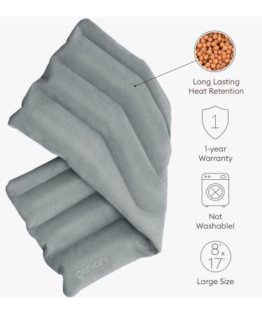 GENIANI Microwavable Heating Pad for Cramps - Hot and Cold Therapy for Neck, Shoulders, Knee, Muscles, Joints, and Back Pain - Cordless, 8x17 in, Space Gray - Buy Online on GoSupps.com