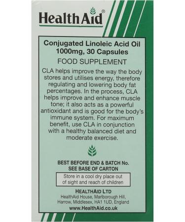 HealthAid CLA - 30 Capsules | Conjugated Linoleic Acid Weight Management Supplement - Buy Online on GoSupps.com