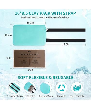 Clay Ice Pack with Strap 16 x 9.5 Inches - Reusable Cold/Warm Compress for Pain Relief on Back, Neck, Shoulder, Knee, Ankles - Microwaveable & Refreezable - Clay Therapy Wrap - Buy Online on GoSupps.com