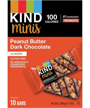 KIND Minis Peanut Butter Dark Chocolate Gluten Free 100 Calories Low Sugar 80 Count Peanut Butter Dark Chocolate 80 - Buy Online on GoSupps.com