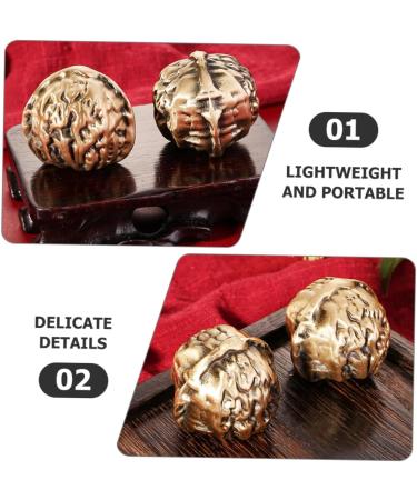 Beaupretty Chinese Medicine Brass Balls | Hand Exercise & Decorative Walnut Design | Power Balance Enhancement - Buy Online on GoSupps.com