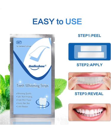 SMILESHOW Pap+ Whitening Strips for Sensitive Teeth - New Formula, 14 Packs (28 Strips per Pack) - Buy Online on GoSupps.com