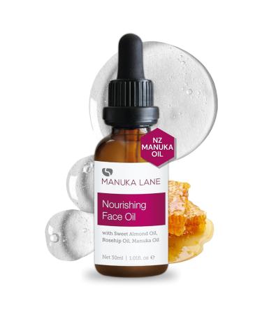 Manuka Lane Nourishing Face Oil with Sweet Almond Oil Rosehip and Manuka Oil Results for Soothe and Moisturise Your Face Nourishing Face Oil 1.01 Ounce (Pack of 1)
