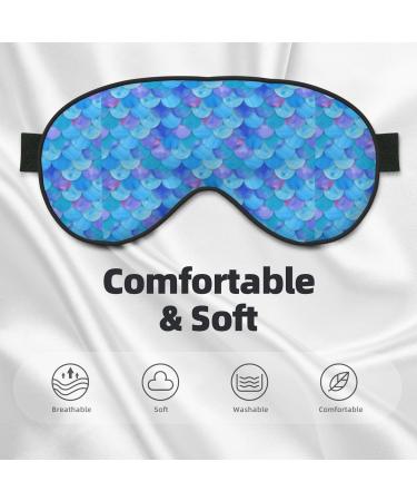 Double-Sided Eye Mask Geometric Blue Mermaid Scales Unisex Sleep Shade Cover for Ultimate Comfort | International Shipping Available - Buy Online on GoSupps.com