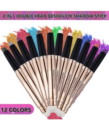 OVIQERKI 12 Color Shimmer Eyeshadow Stick Highlighter Waterproof Pen - Lavender Purple 08 - Buy Online on GoSupps.com