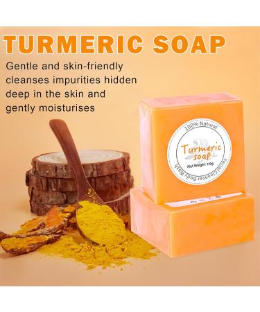 Organic Turmeric Soap Bar | Deep Cleansing & Moisturizing for All Skin Types | Handmade Face & Body Soap 3.88 oz - Buy Online on GoSupps.com