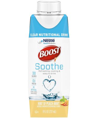Boost Soothe Clear Peach Mint Nutritional Drink 8 Fl Oz (Pack of 6) - Buy Online on GoSupps.com