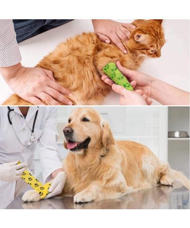Dog Vet Wrap: 8 Rolls Self Adhesive Bandages for Paws - Breathable & Stretchable Fabric for Sprains & Swelling in 4 Colors with Paw Pattern - Buy Online on GoSupps.com