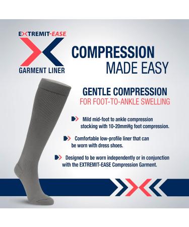 Buy EXTREMIT-EASE Unisex Compression Socks 10-20 mmHg Light Liner Grey Best for Comfort & Support Worldwide Shipping - Buy Online on GoSupps.com